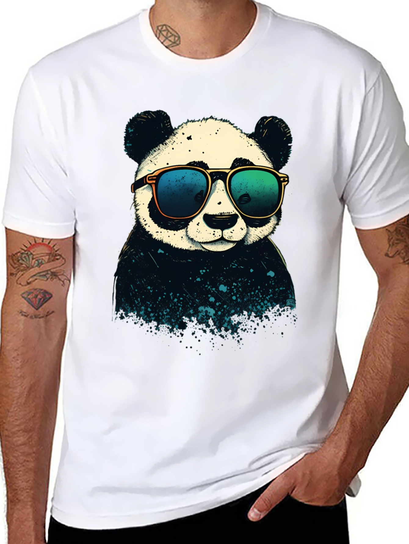 Cool Panda Graphic T-Shirt - Black