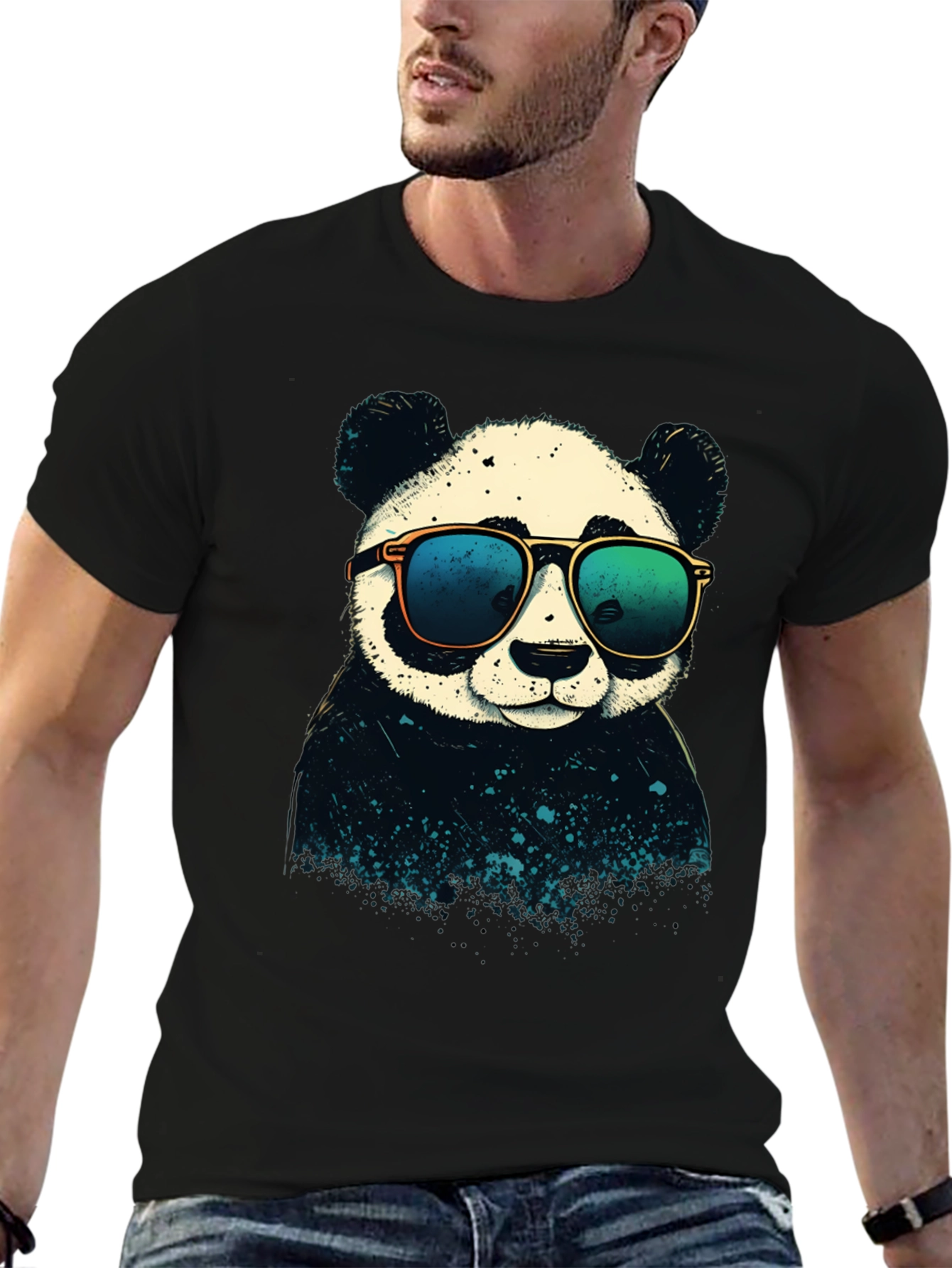 Cool Panda Graphic T-Shirt - Black