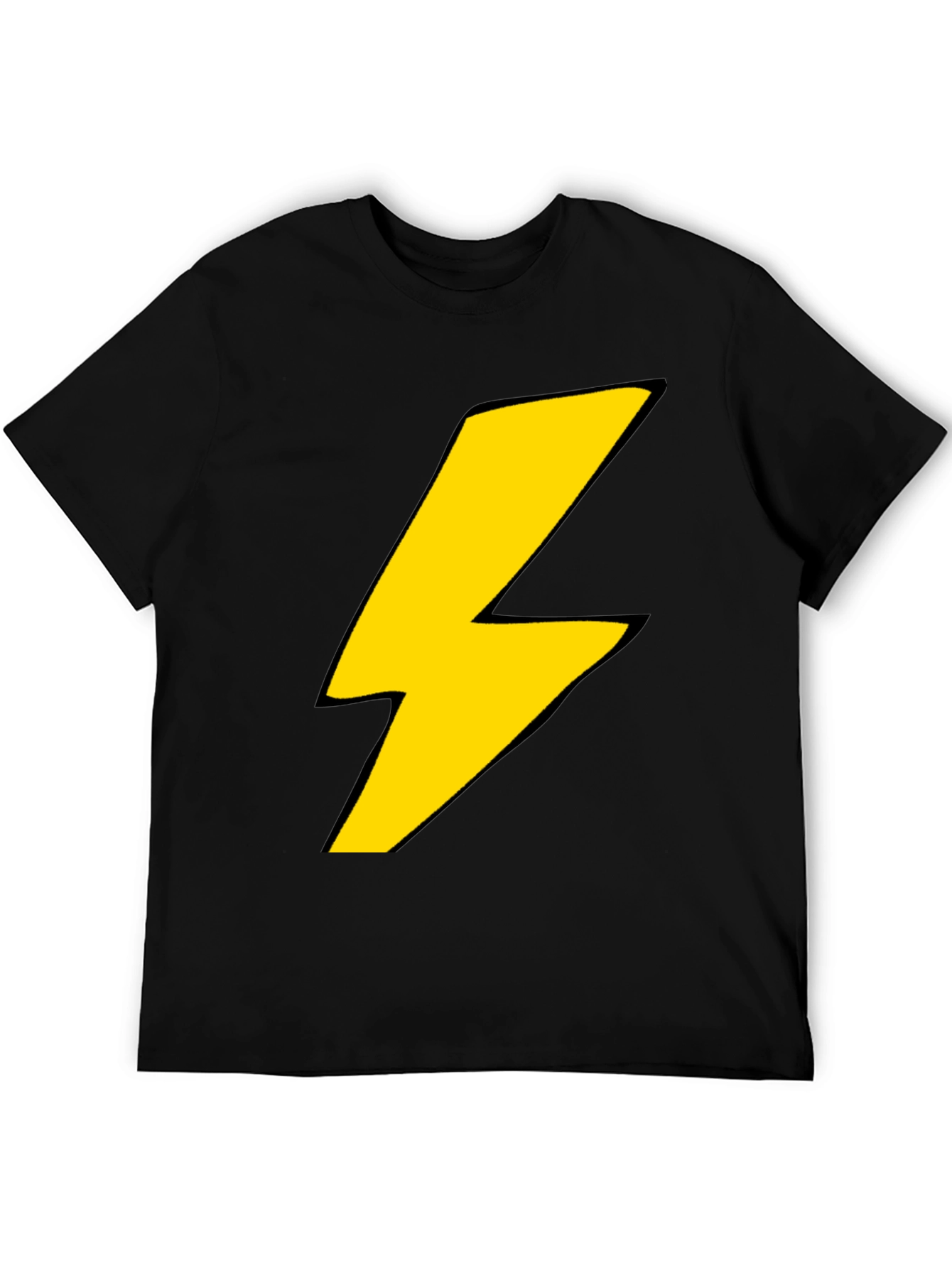 Lightning Bolt Graphic T-Shirt - Bold Black Tee