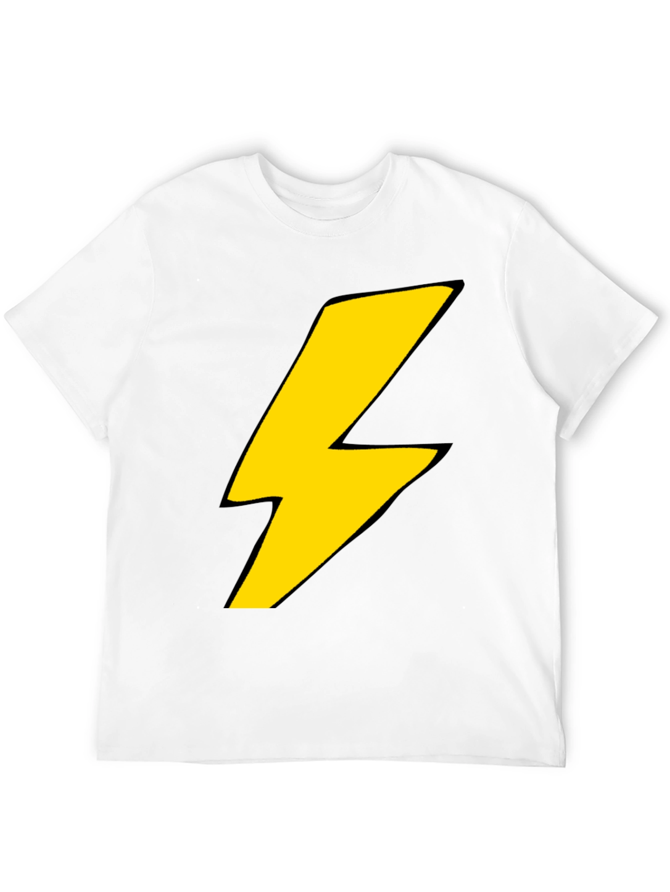 Lightning Bolt Graphic T-Shirt - Bold Black Tee