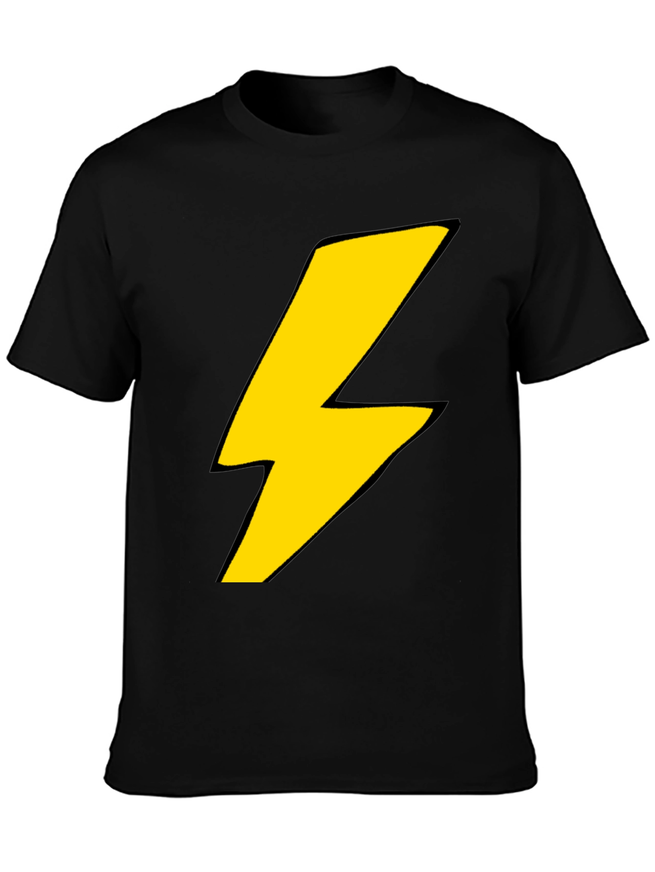 Lightning Bolt Graphic T-Shirt - Bold Black Tee