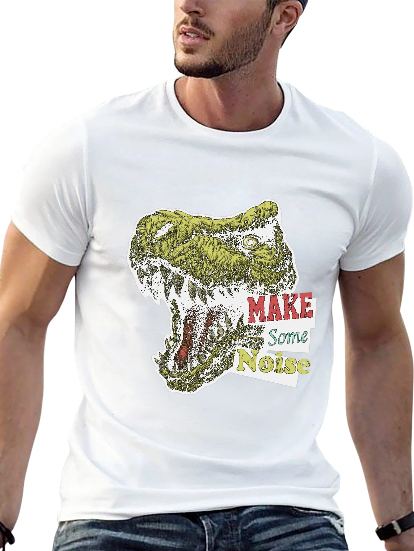 Dino Roar Graphic Tee - Make Some Noise T-Shirt