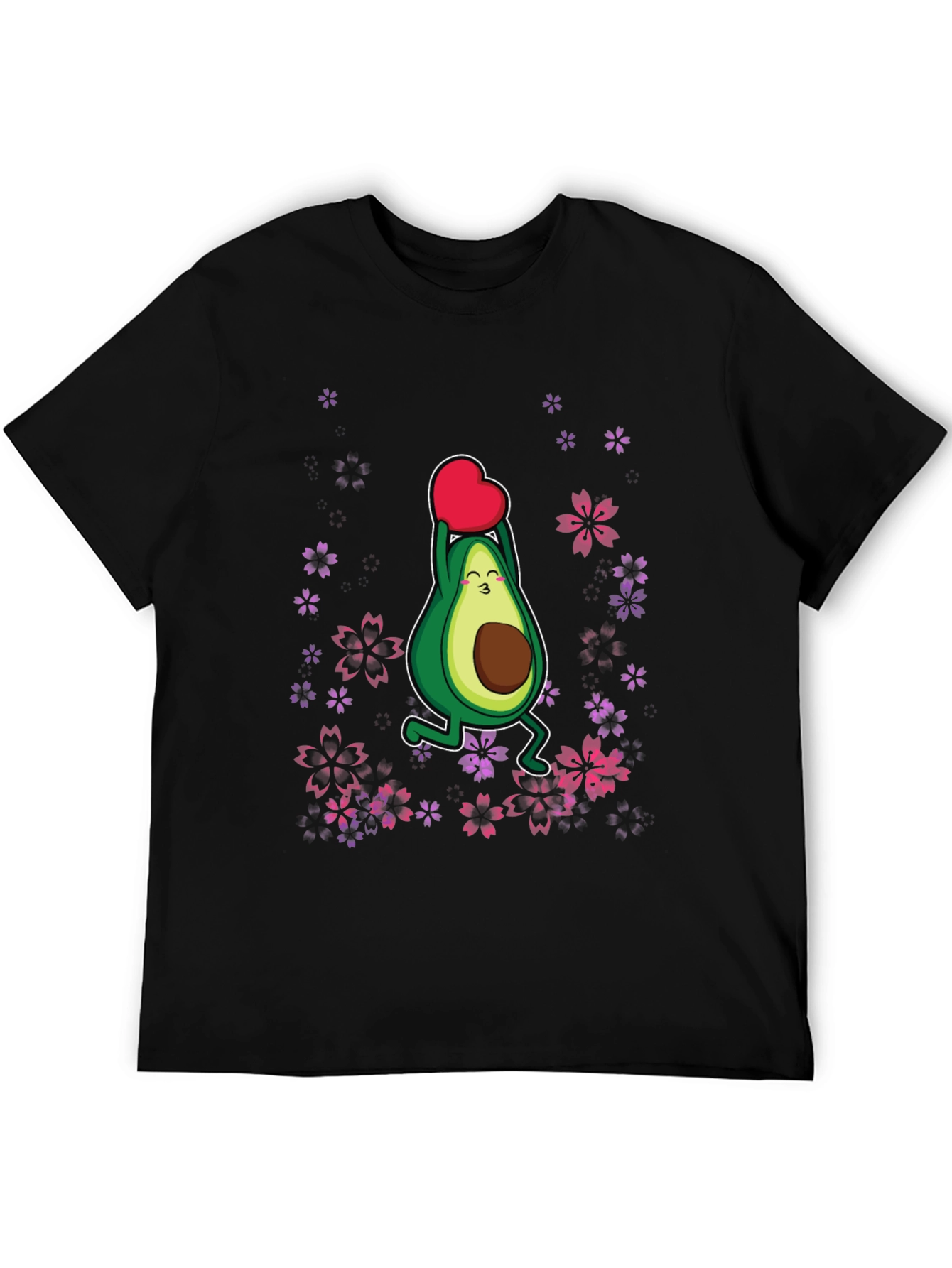 Avocado Heart T-Shirt - Black Graphic Tee
