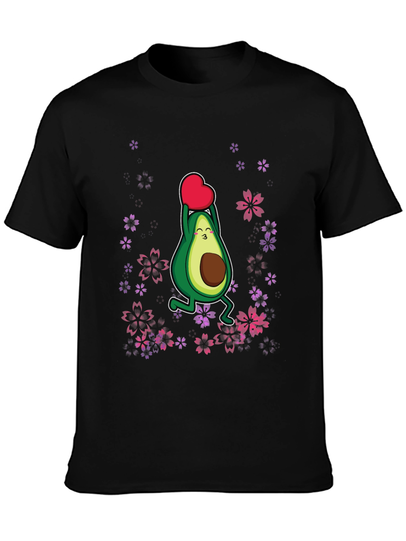 Avocado Heart T-Shirt - Black Graphic Tee