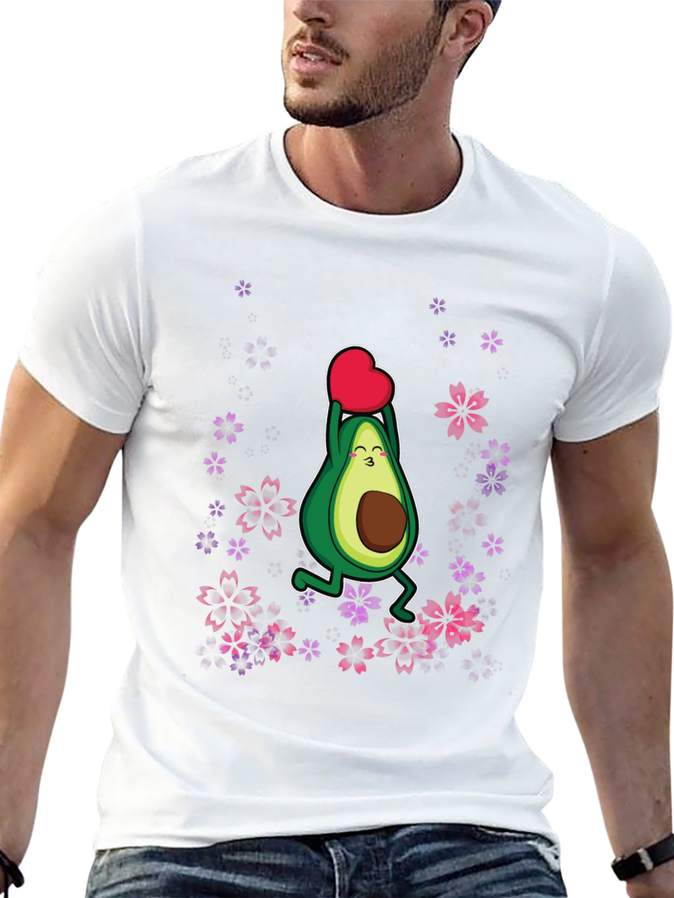 Avocado Heart T-Shirt - Black Graphic Tee