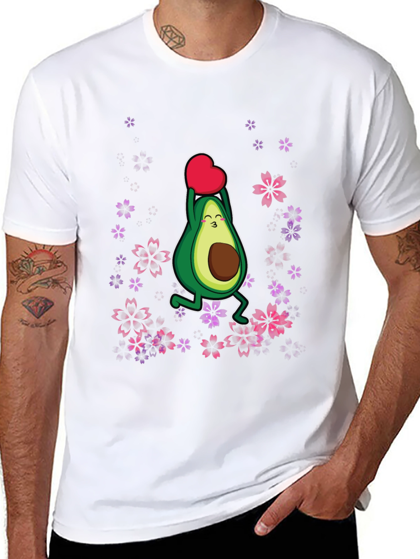 Avocado Heart T-Shirt - Black Graphic Tee