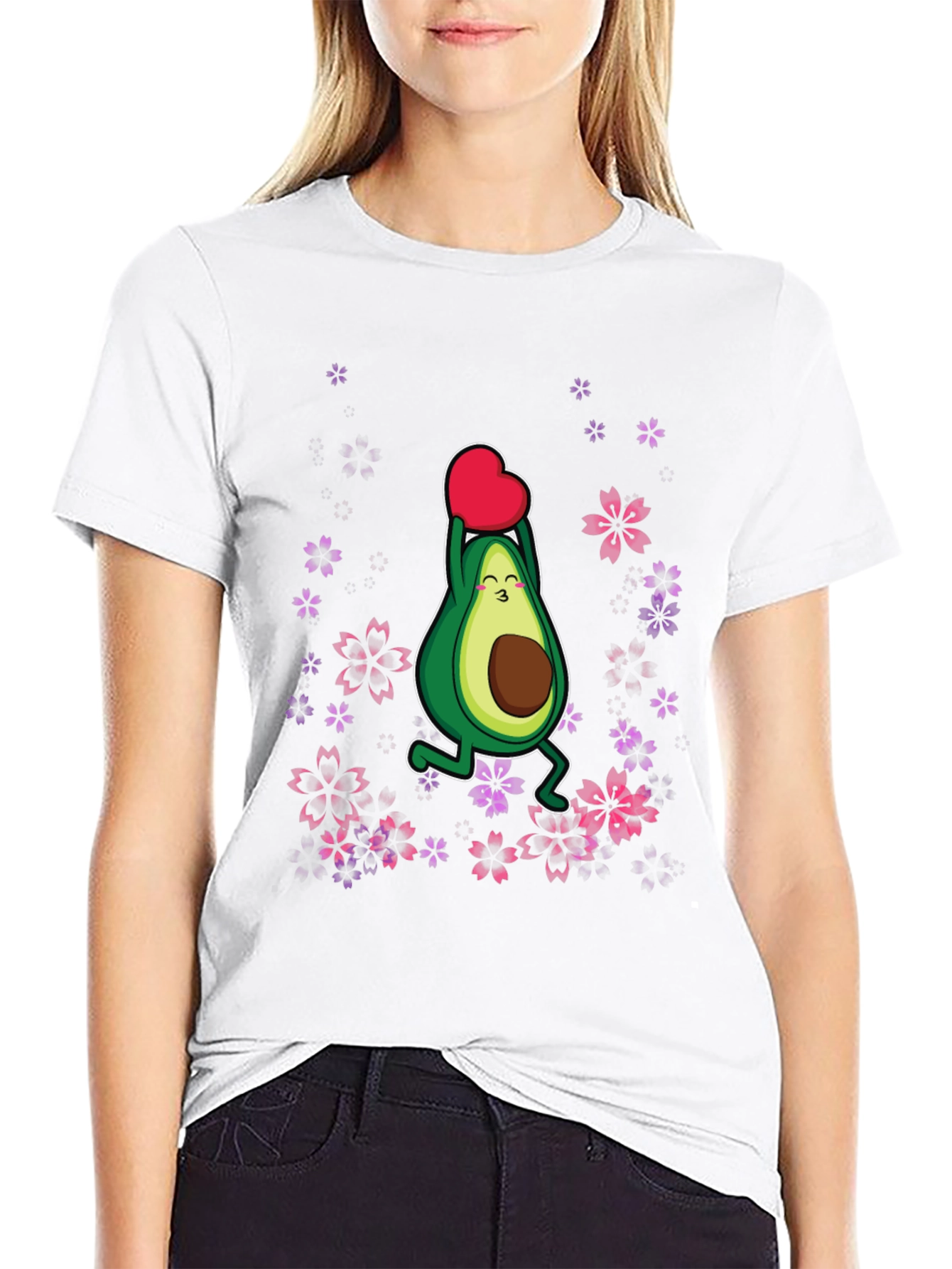 Avocado Heart T-Shirt - Black Graphic Tee
