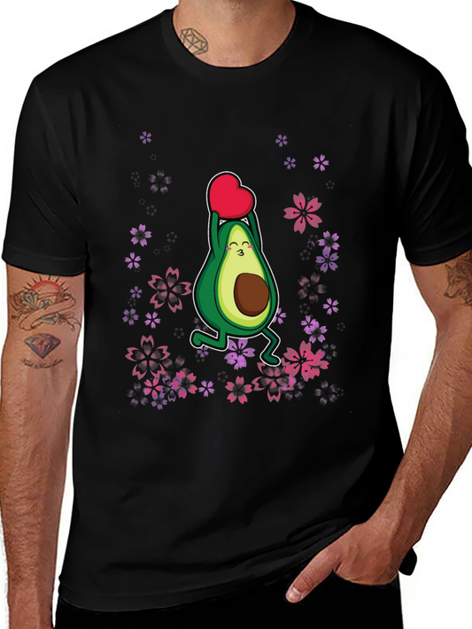 Avocado Heart T-Shirt - Black Graphic Tee