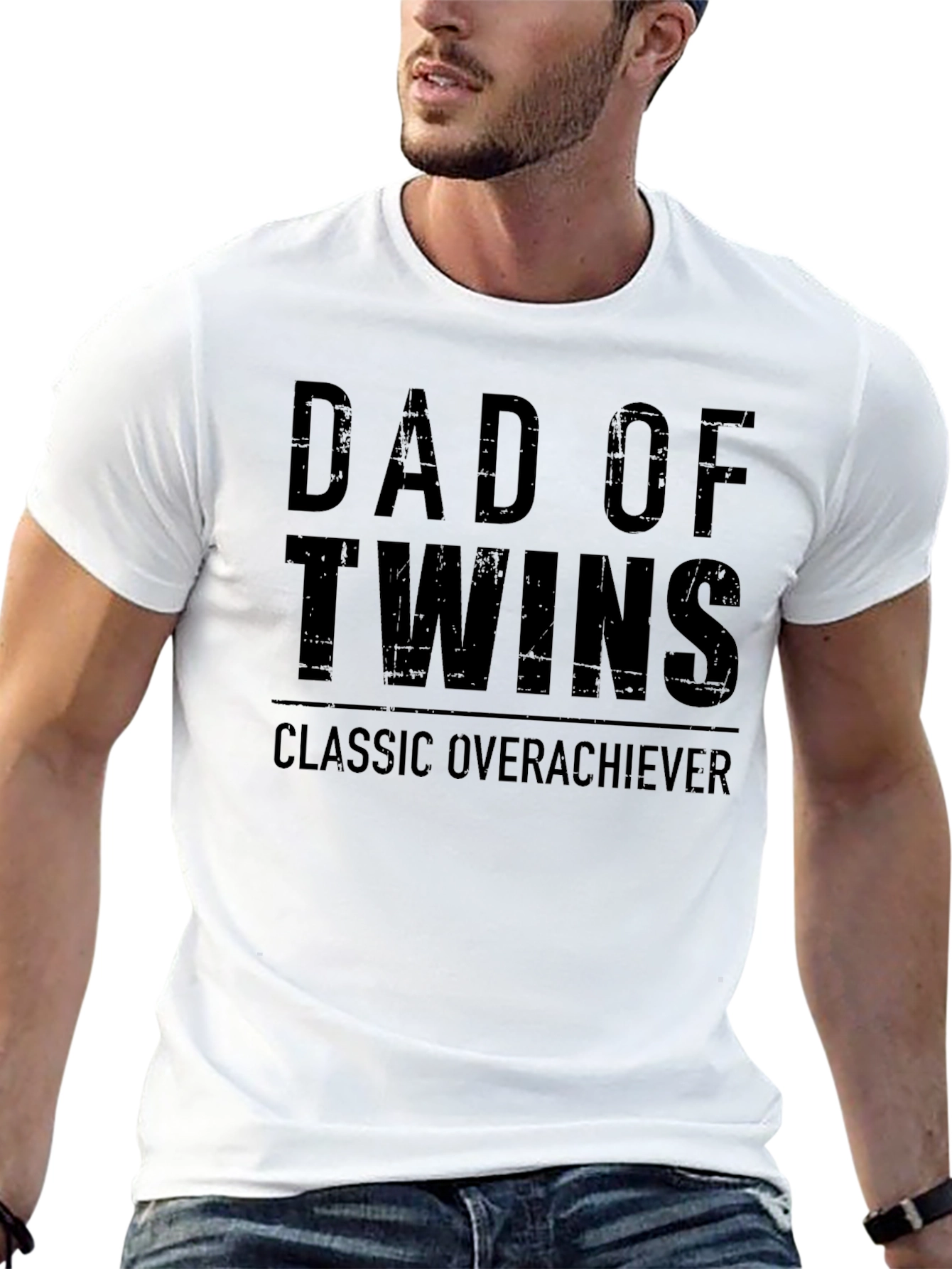 Dad of Twins T-Shirt - Classic Overachiever