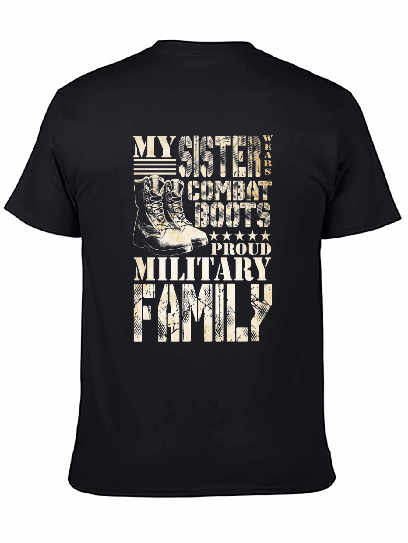 Military Family Sister Combat Boots T-Shirt