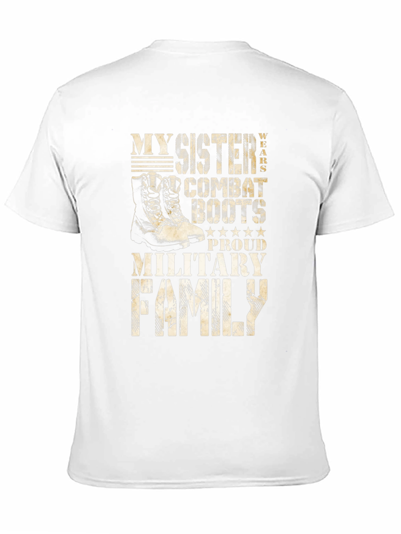 Military Family Sister Combat Boots T-Shirt