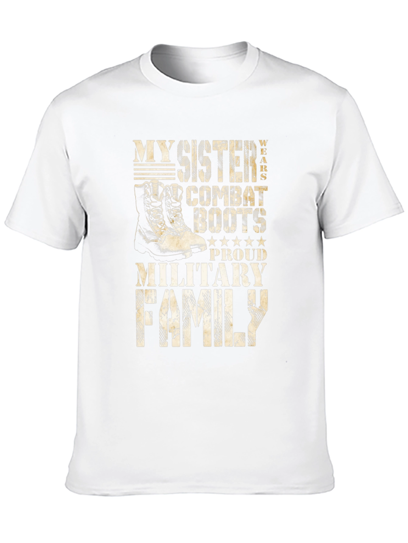 Military Family Sister Combat Boots T-Shirt