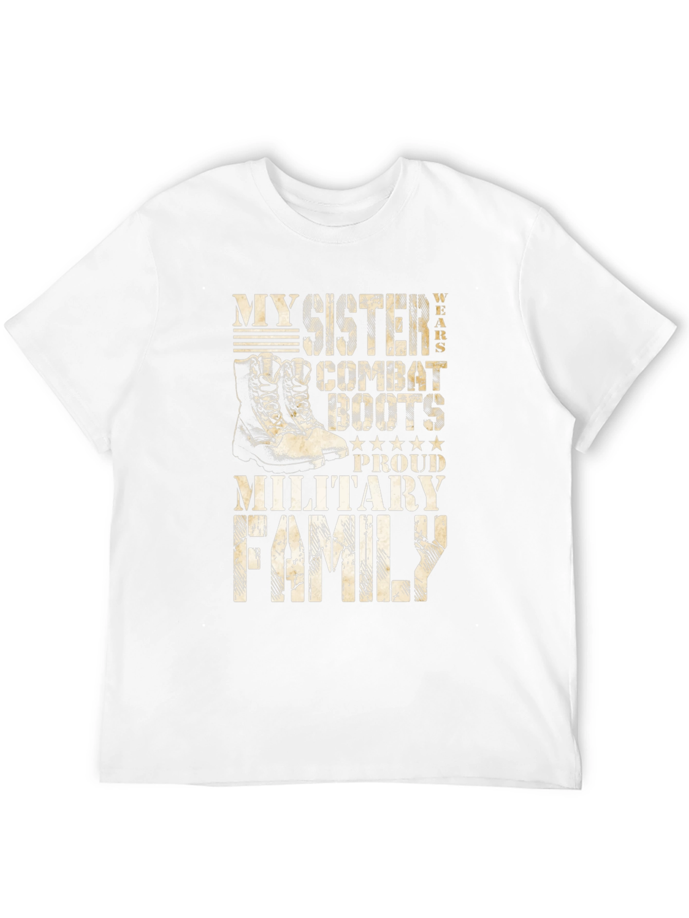 Military Family Sister Combat Boots T-Shirt