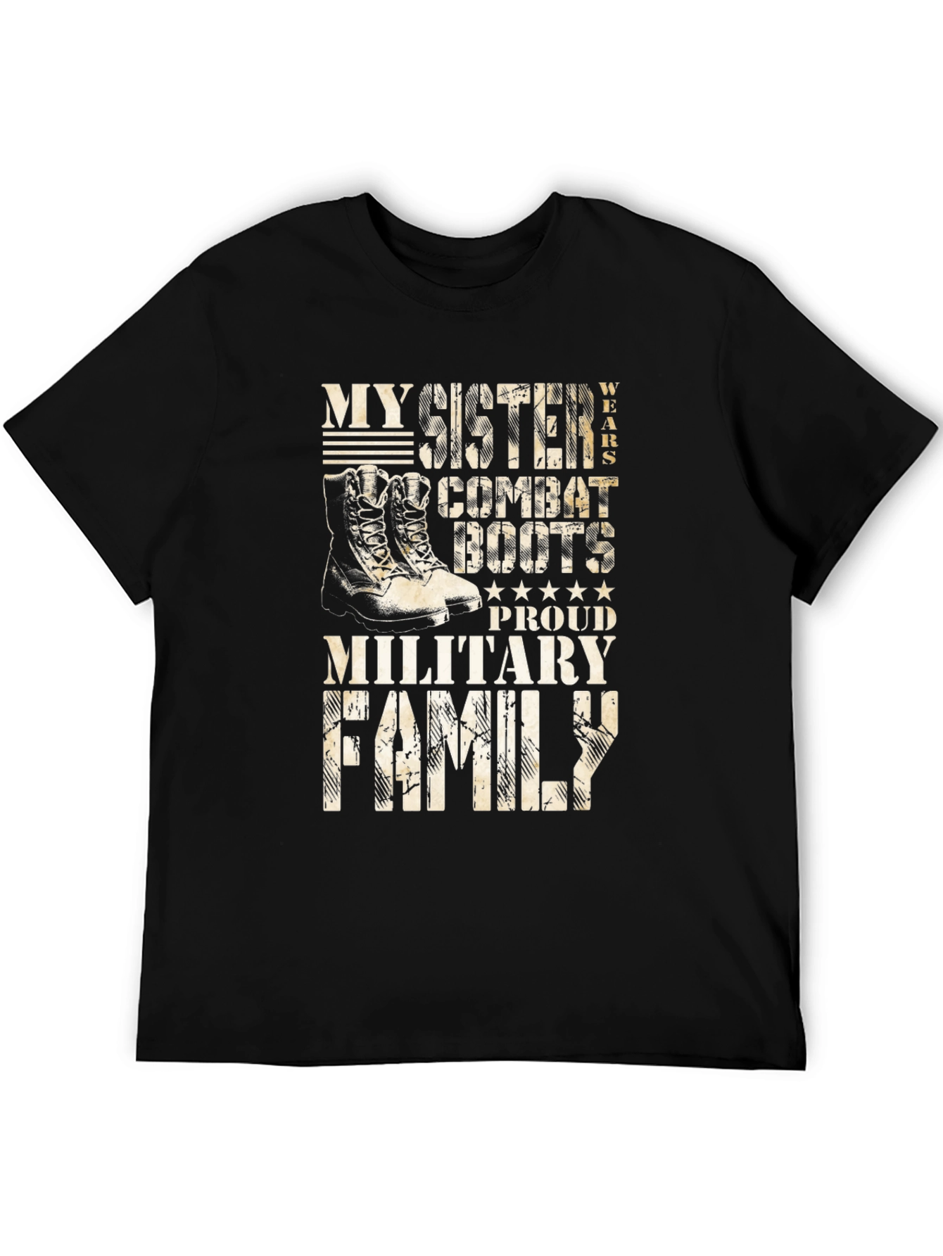 Military Family Sister Combat Boots T-Shirt