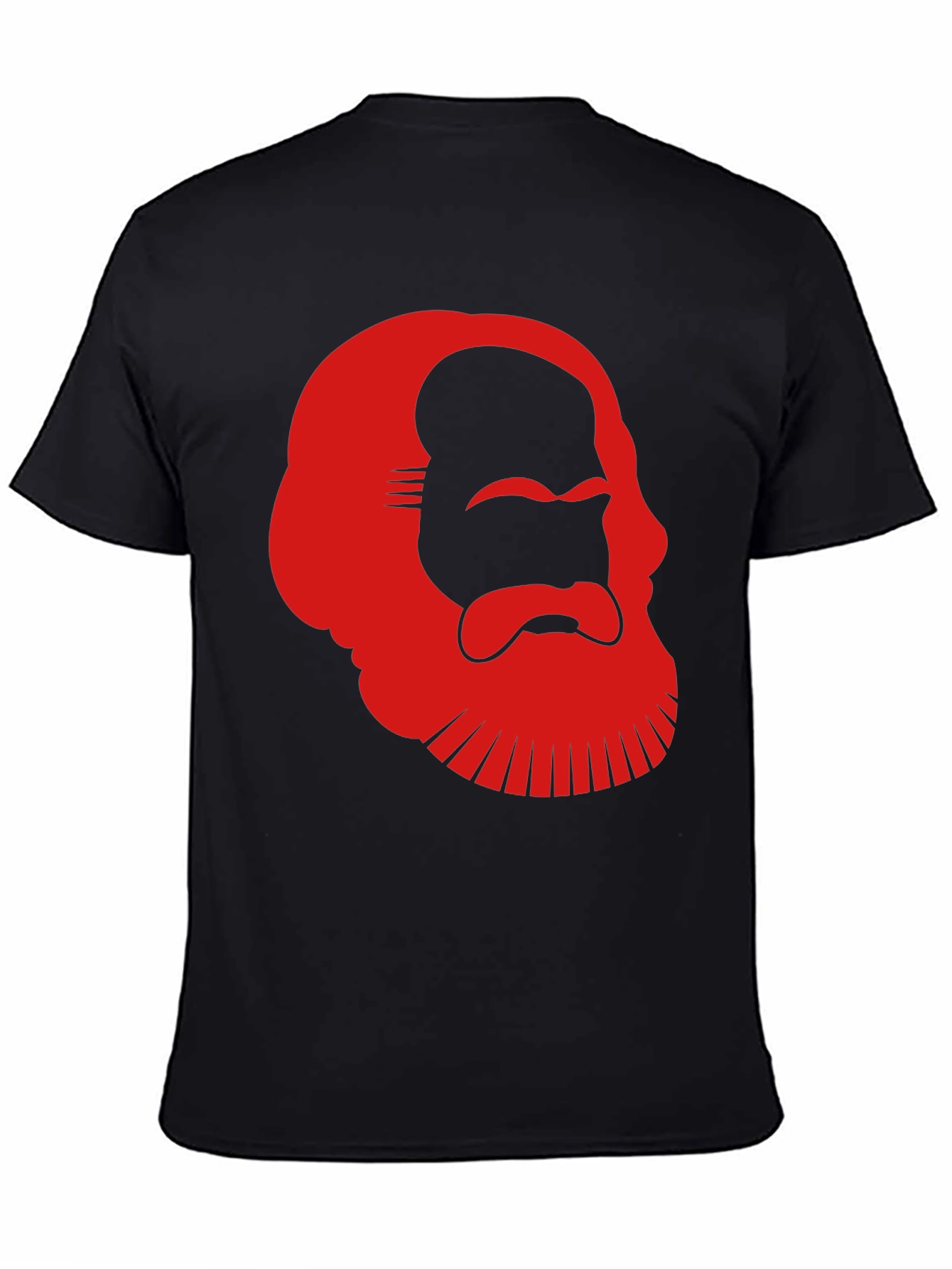 Karl Marx Graphic Tee - Red Silhouette on Black