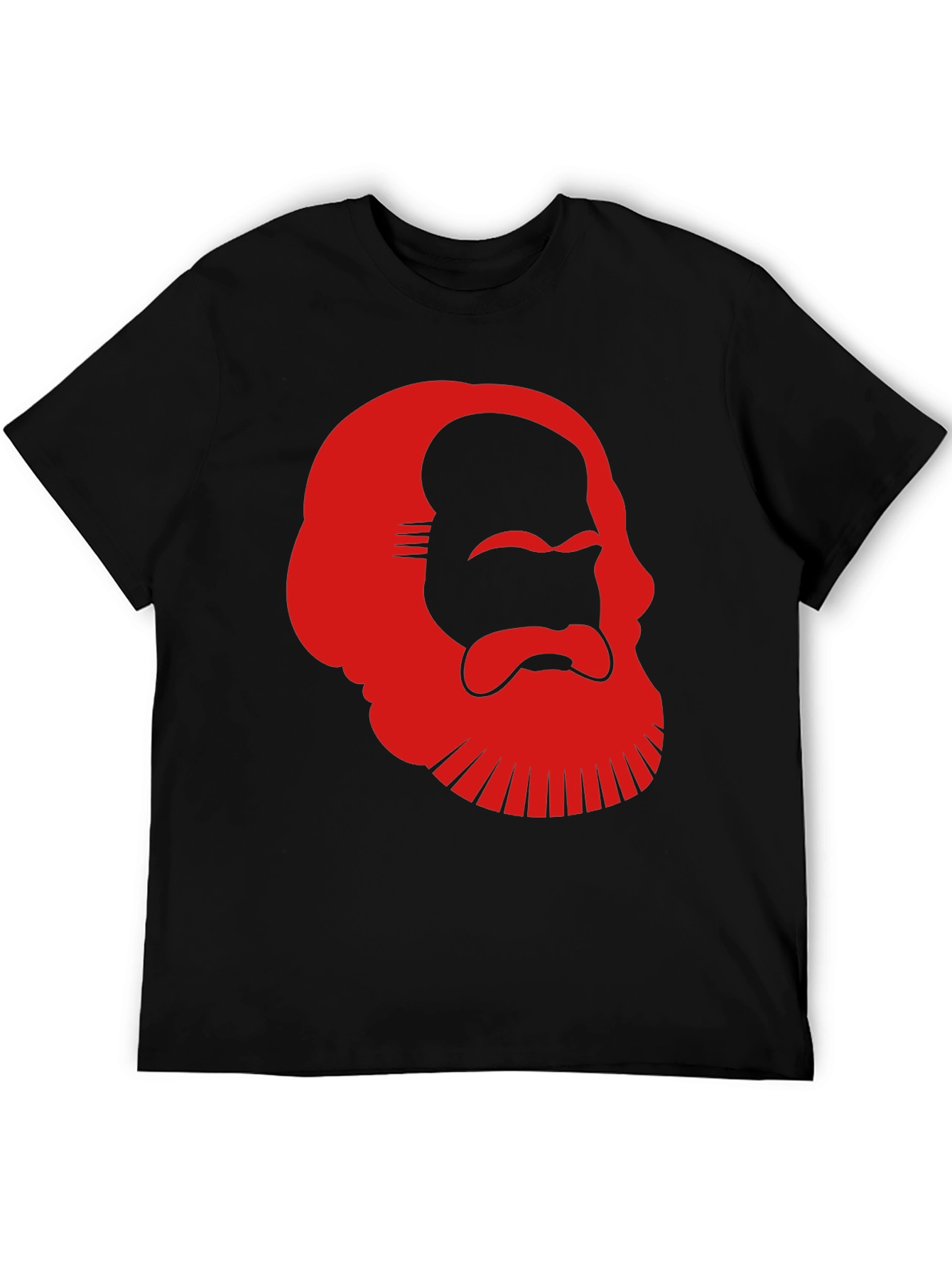 Karl Marx Graphic Tee - Red Silhouette on Black