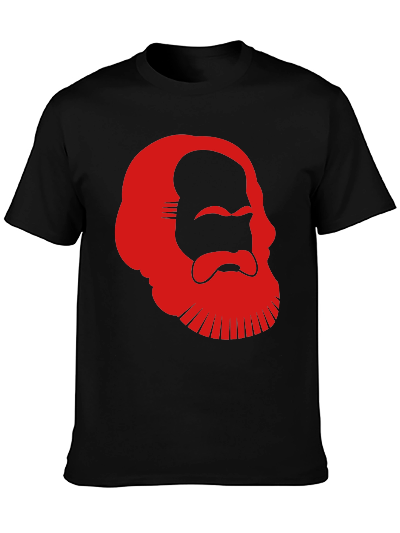 Karl Marx Graphic Tee - Red Silhouette on Black
