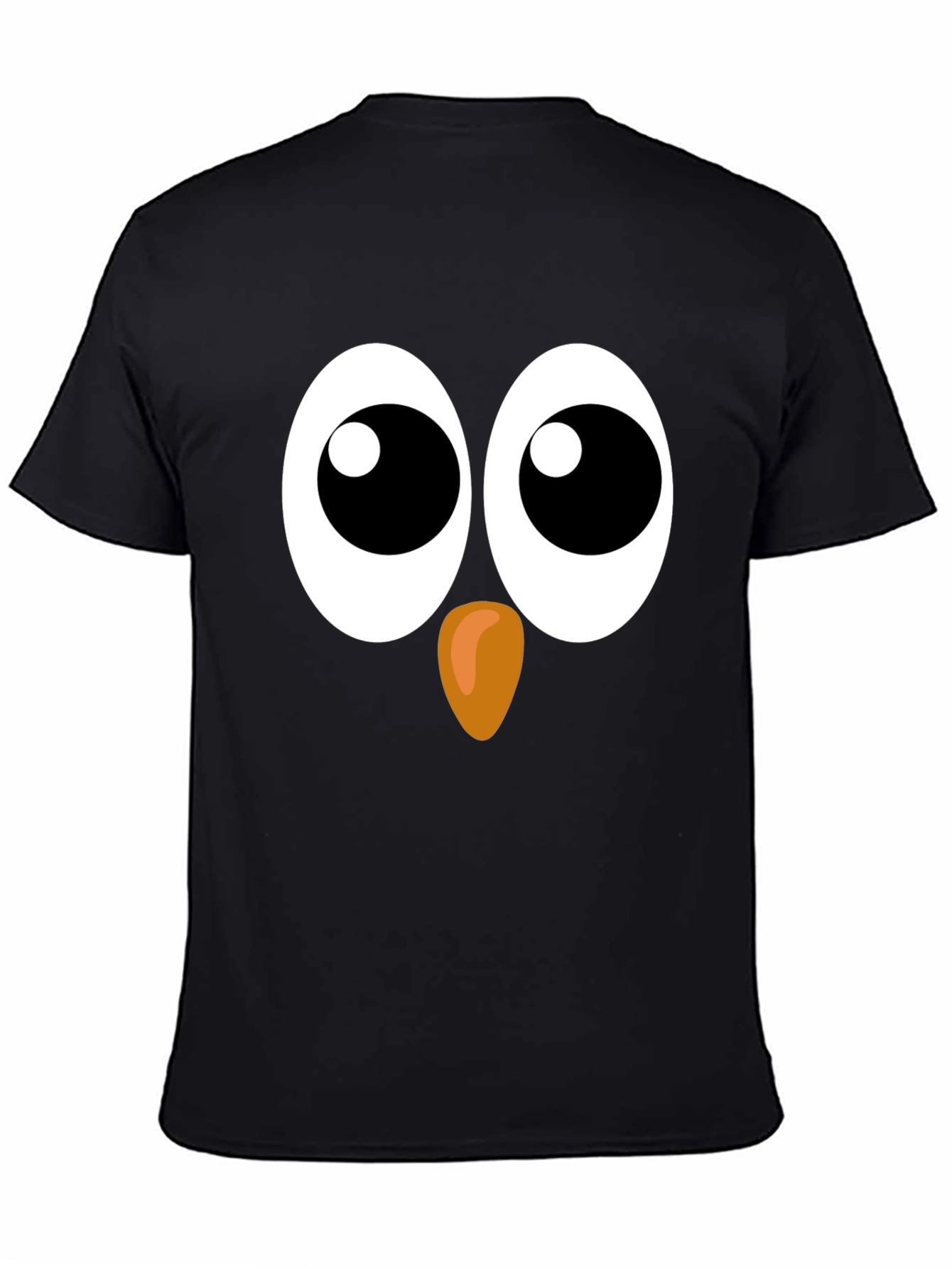 Funny Owl Face Graphic Black T-Shirt