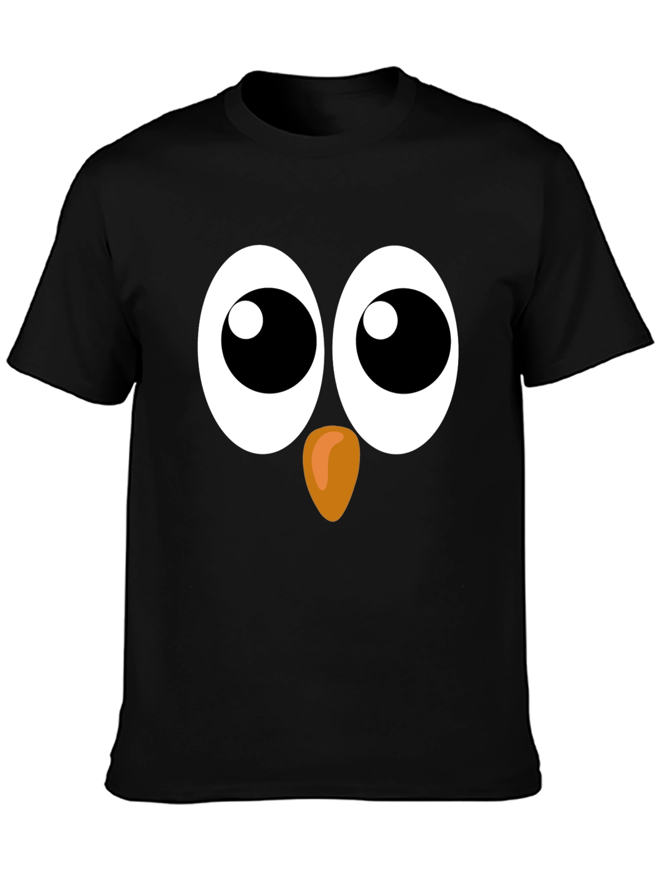 Funny Owl Face Graphic Black T-Shirt