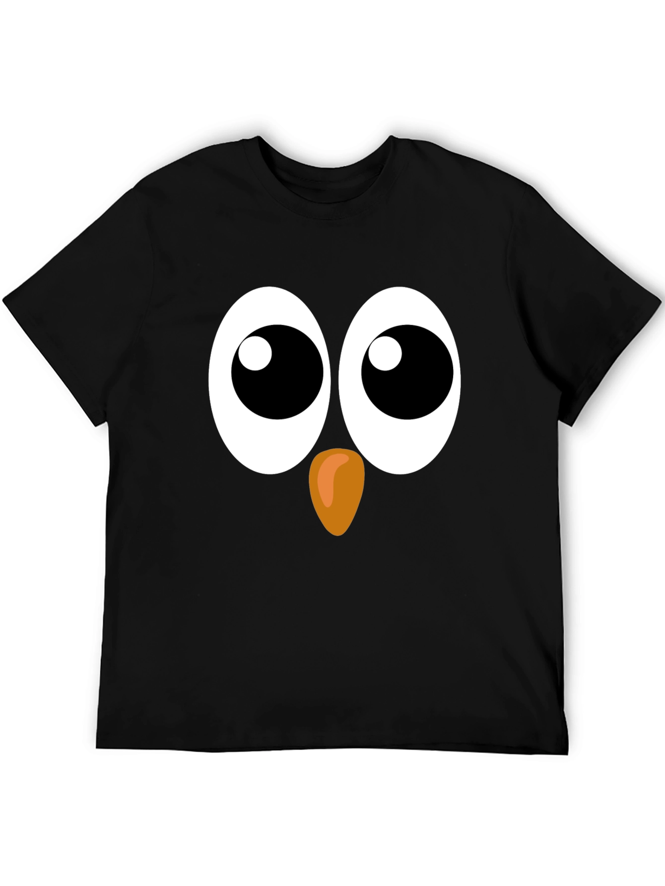 Funny Owl Face Graphic Black T-Shirt