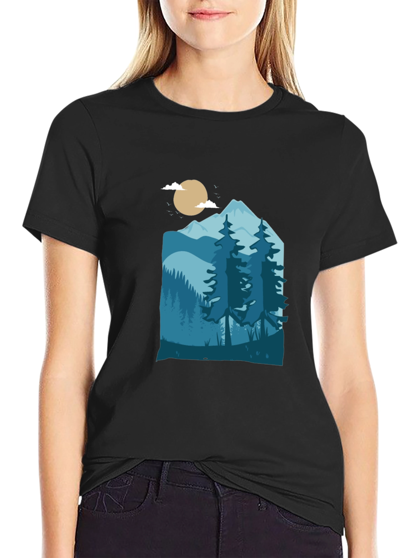 Mountain Scene Graphic Tee - Nature Inspired T-Shirt