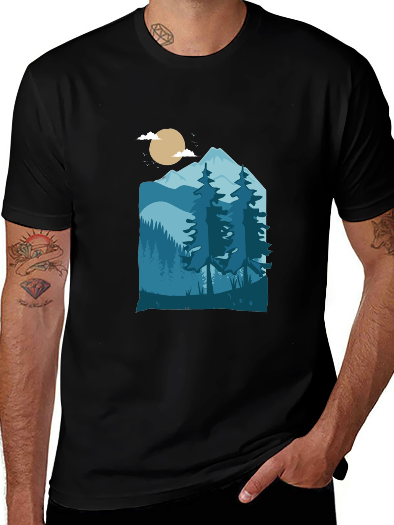 Mountain Scene Graphic Tee - Nature Inspired T-Shirt