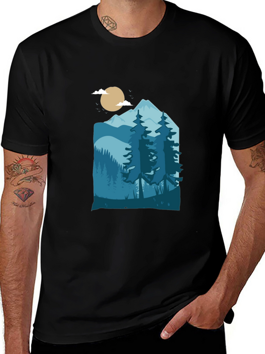 Mountain Scene Graphic Tee - Nature Inspired T-Shirt