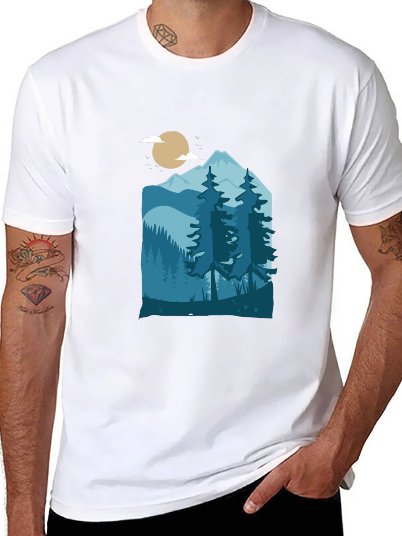 Mountain Scene Graphic Tee - Nature Inspired T-Shirt