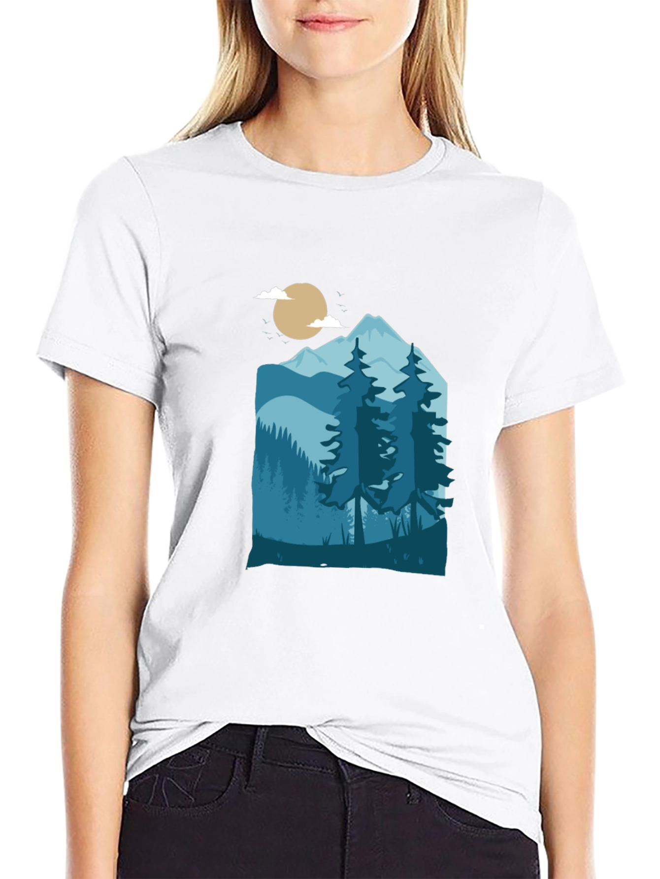 Mountain Scene Graphic Tee - Nature Inspired T-Shirt