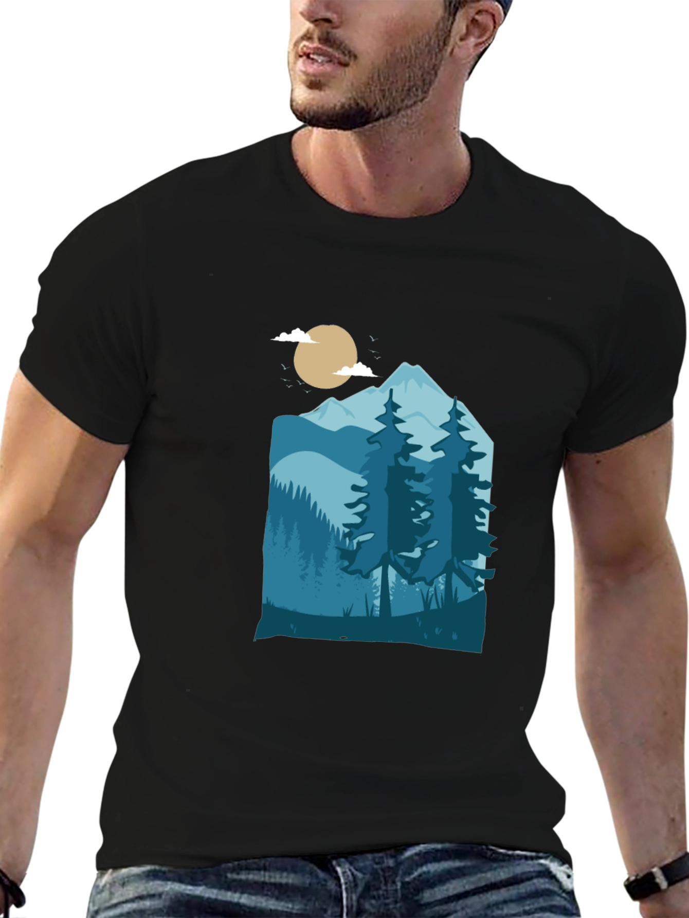 Mountain Scene Graphic Tee - Nature Inspired T-Shirt