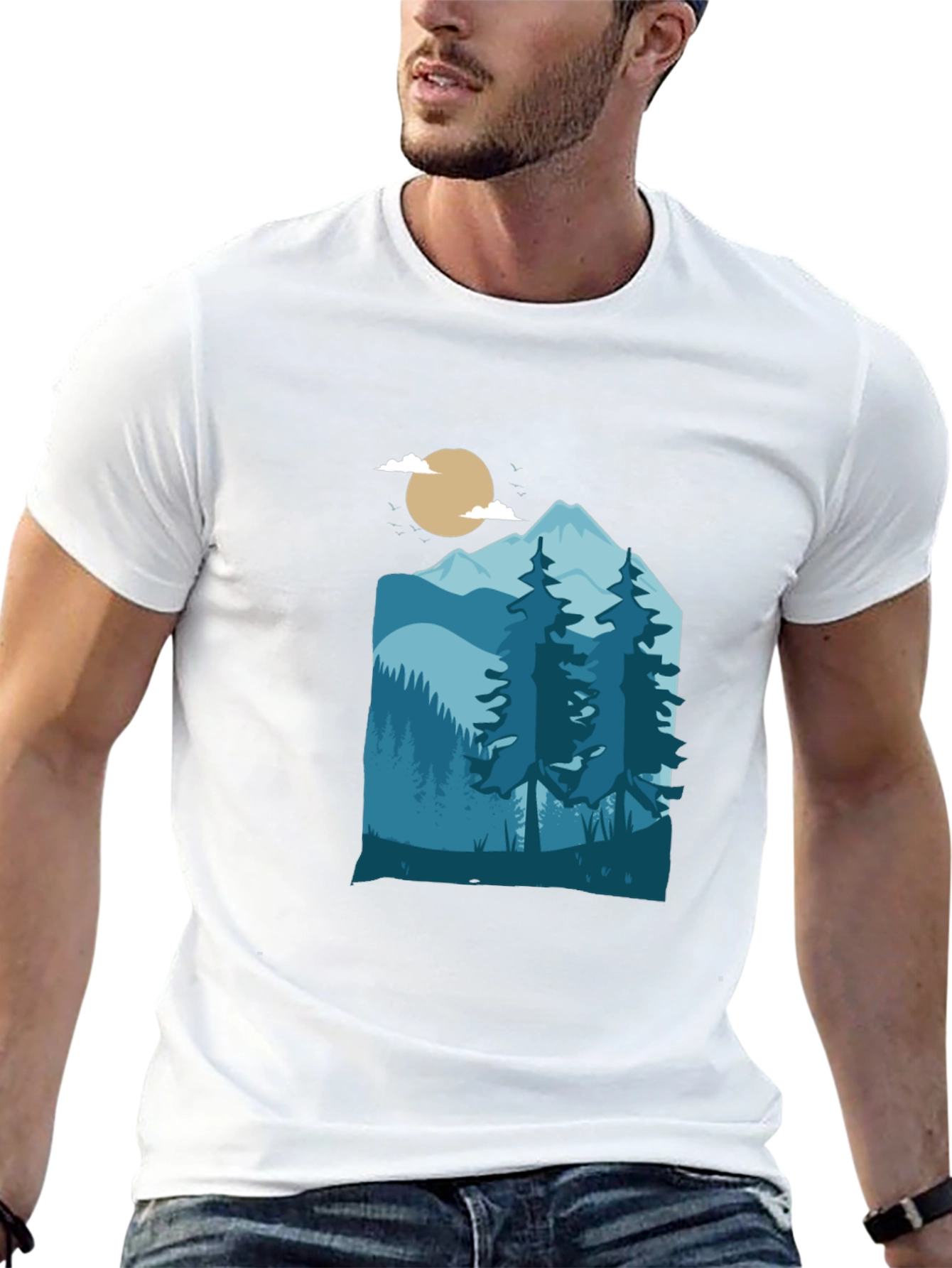 Mountain Scene Graphic Tee - Nature Inspired T-Shirt