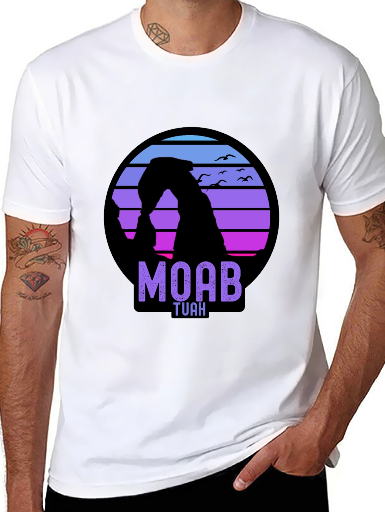 Moab Tuah Arch T-Shirt - Retro Sunset Design