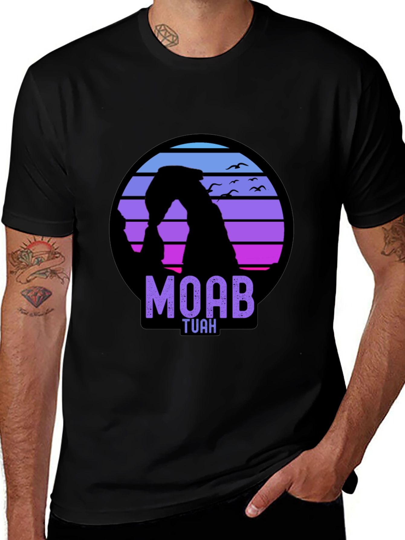 Moab Tuah Arch T-Shirt - Retro Sunset Design