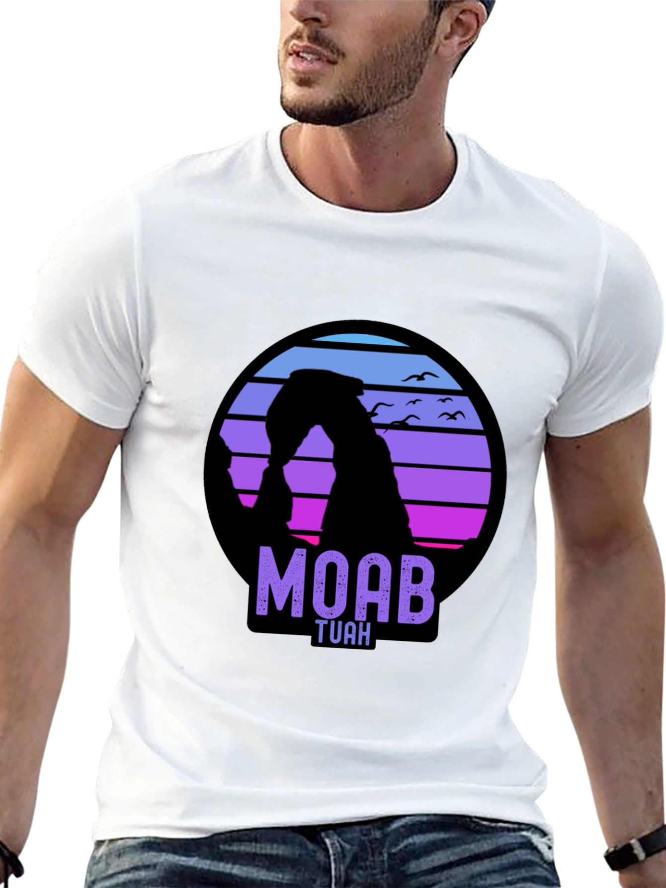 Moab Tuah Arch T-Shirt - Retro Sunset Design