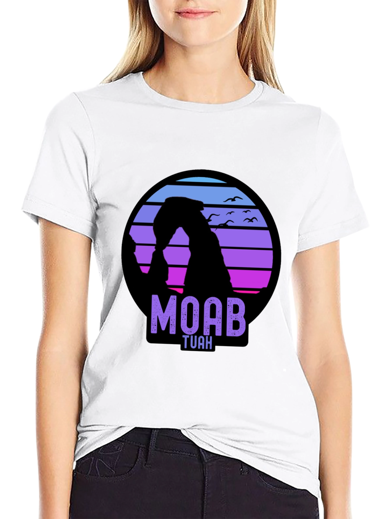 Moab Tuah Arch T-Shirt - Retro Sunset Design