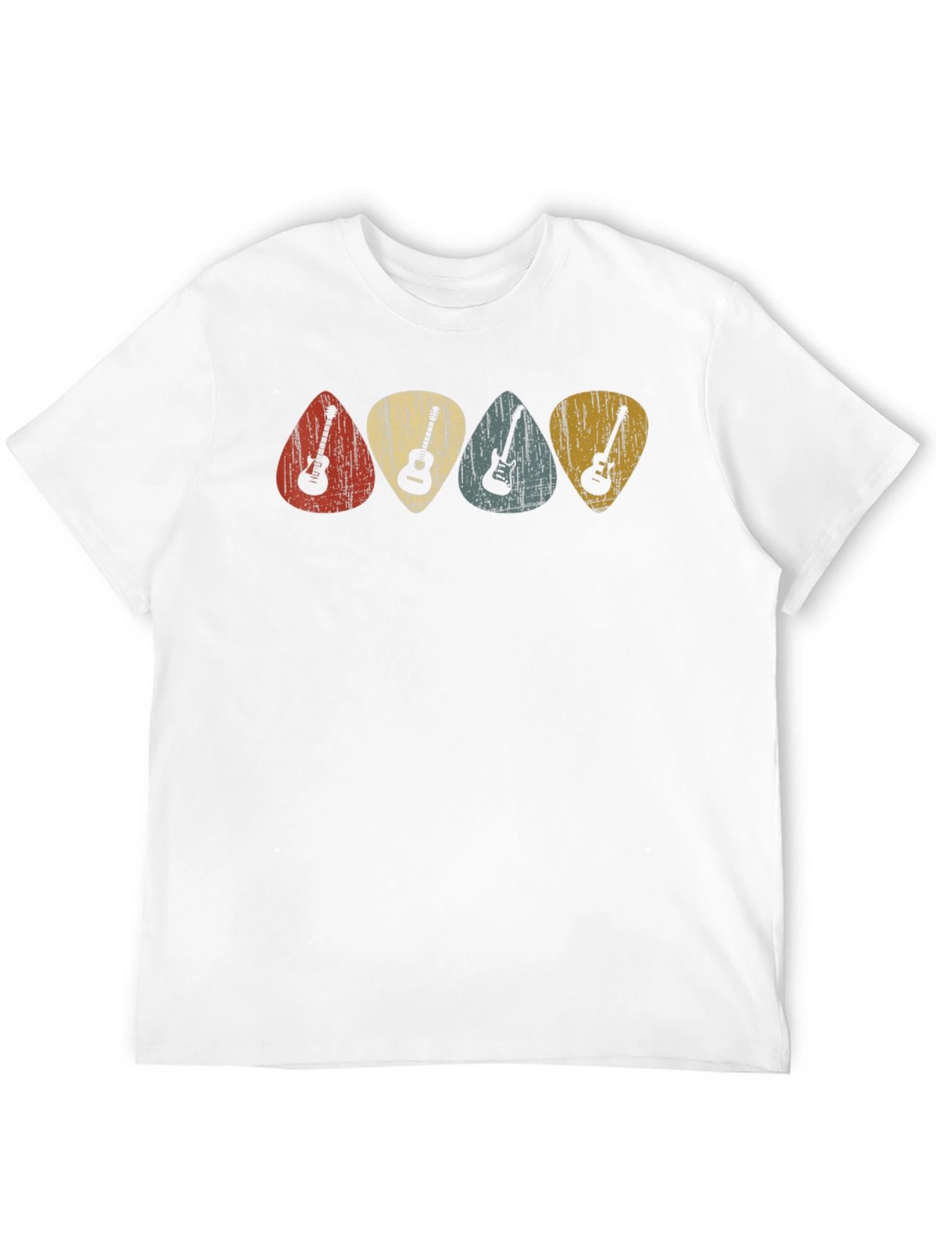 Retro Guitar Picks Graphic Tee - Classic Musician T-Shirt