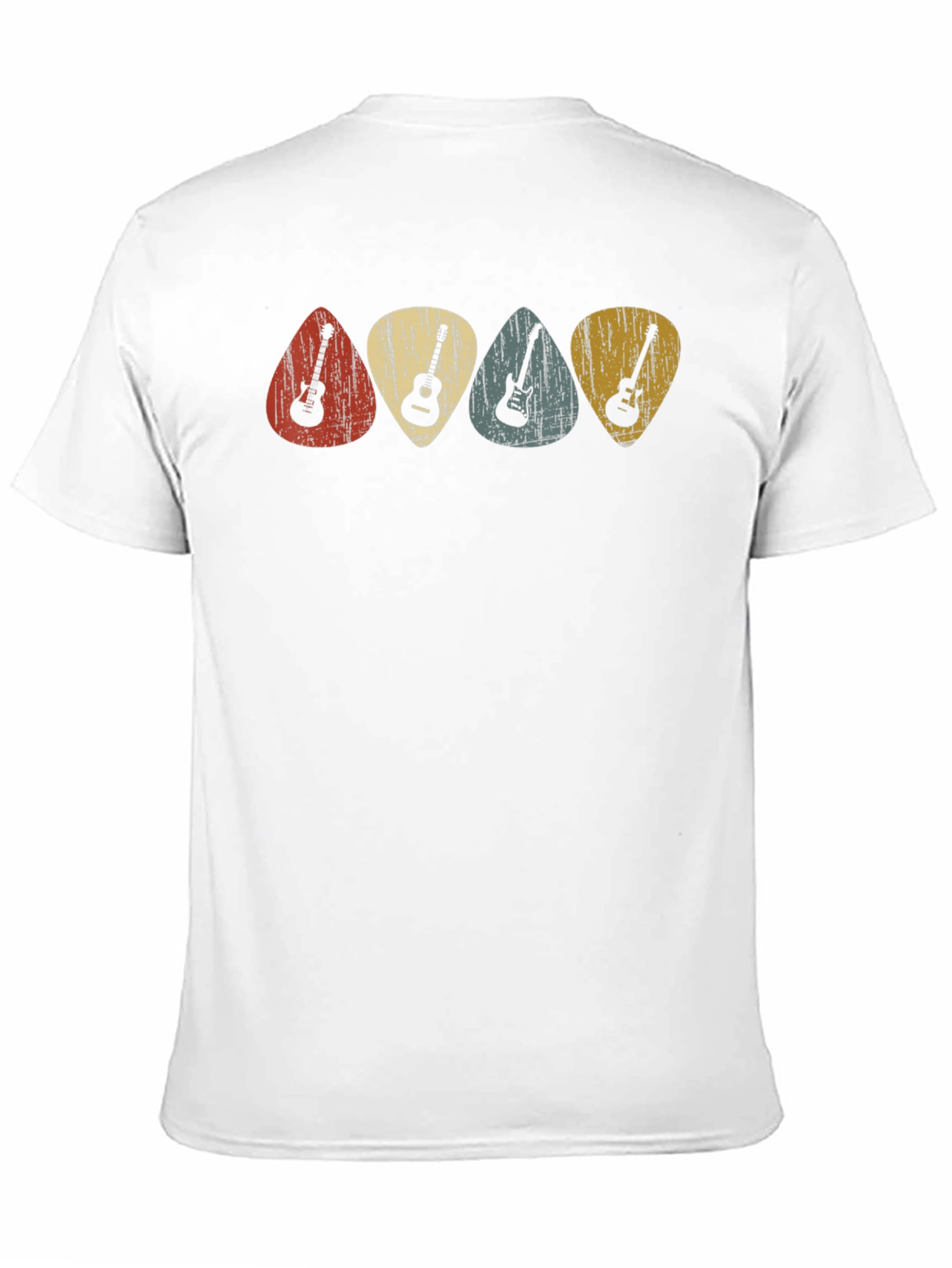 Retro Guitar Picks Graphic Tee - Classic Musician T-Shirt