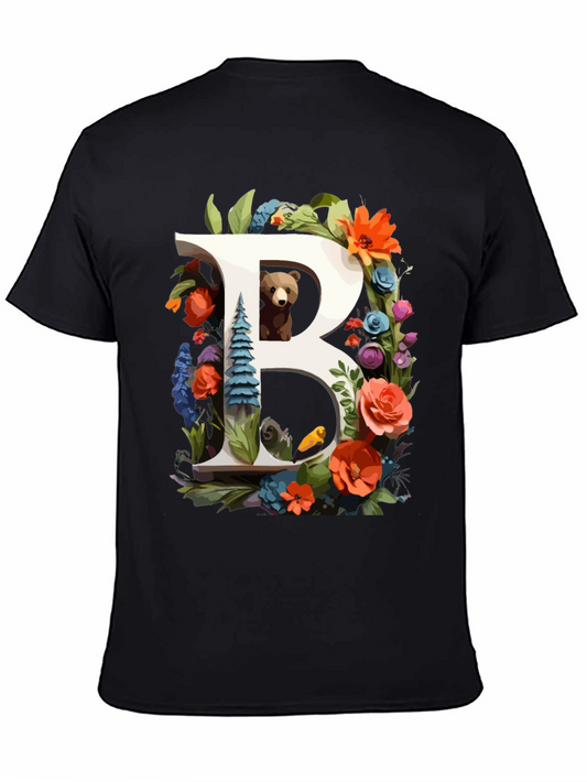 Floral B Bear T-Shirt - Unique Design