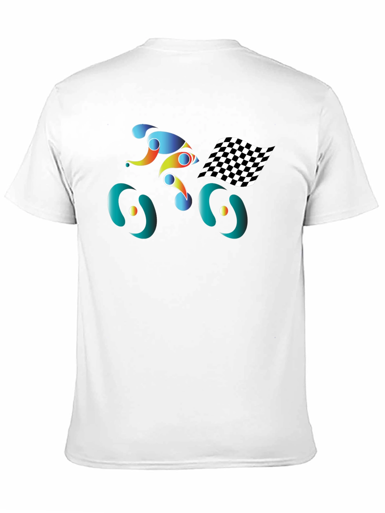 Abstract Cycling Graphic Tee - Black