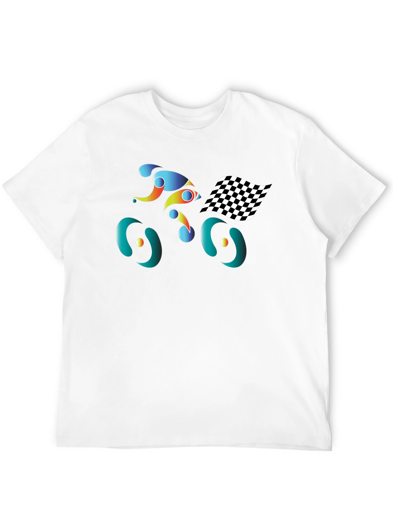 Abstract Cycling Graphic Tee - Black