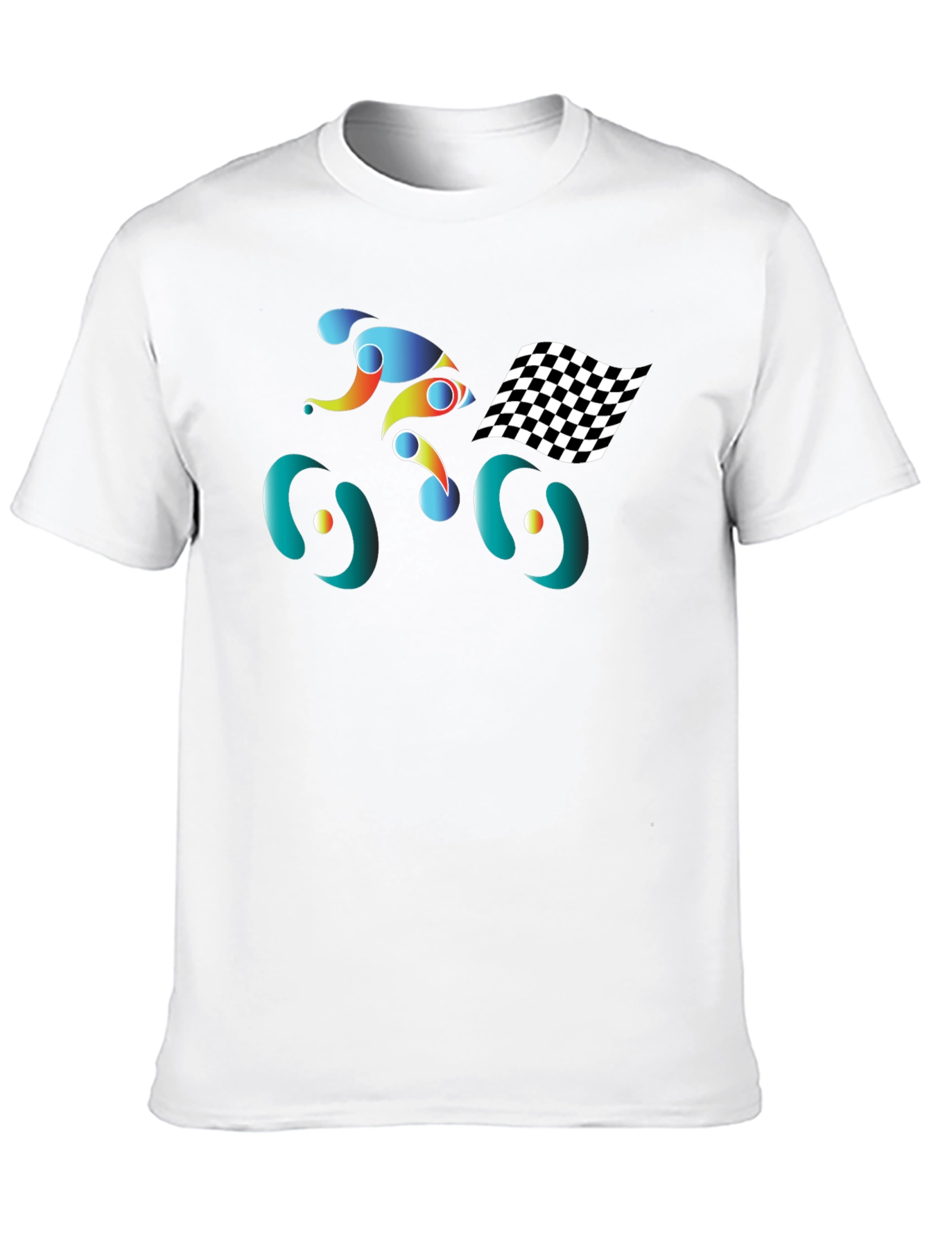 Abstract Cycling Graphic Tee - Black