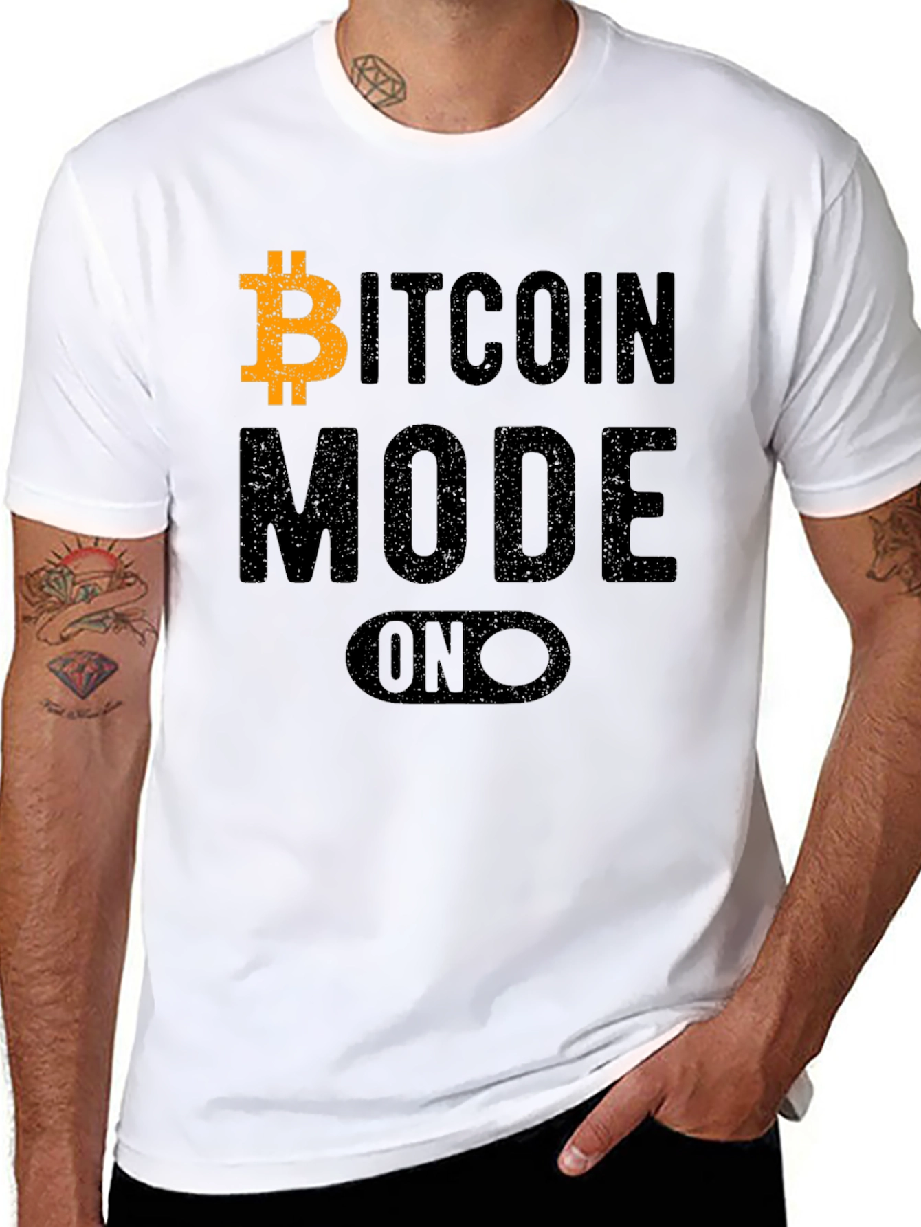 Bitcoin Mode On Black T-Shirt