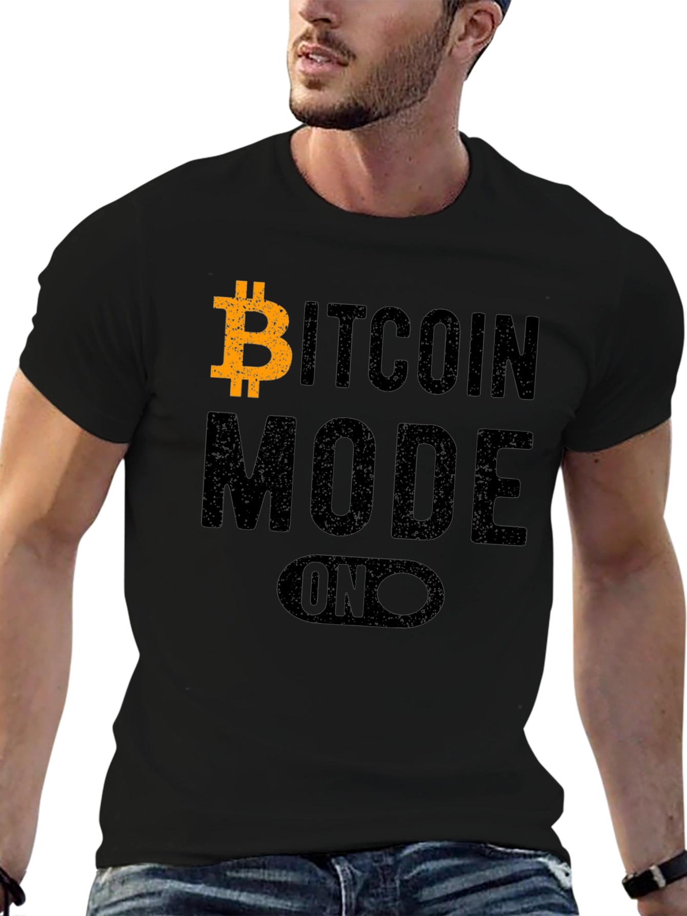 Bitcoin Mode On Black T-Shirt