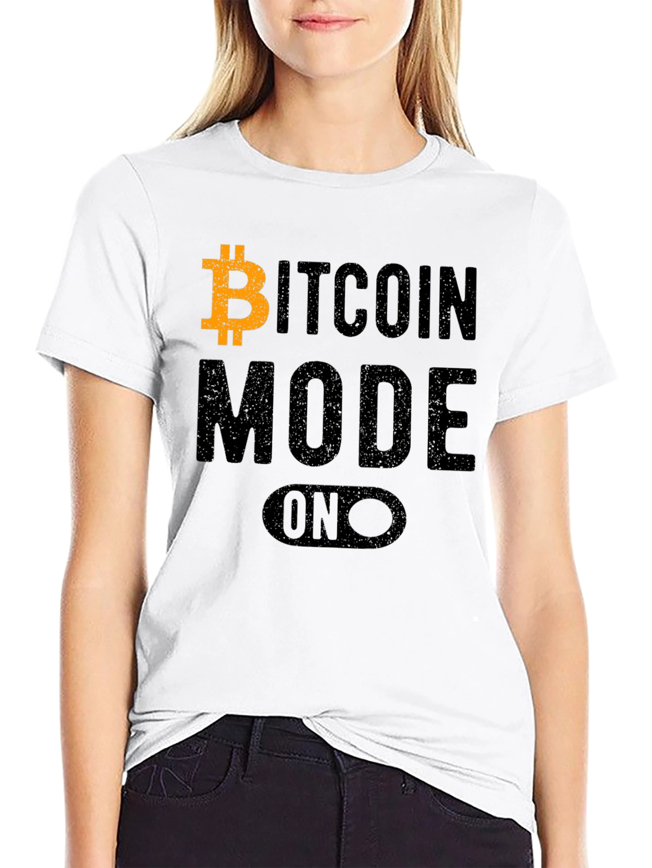 Bitcoin Mode On Black T-Shirt