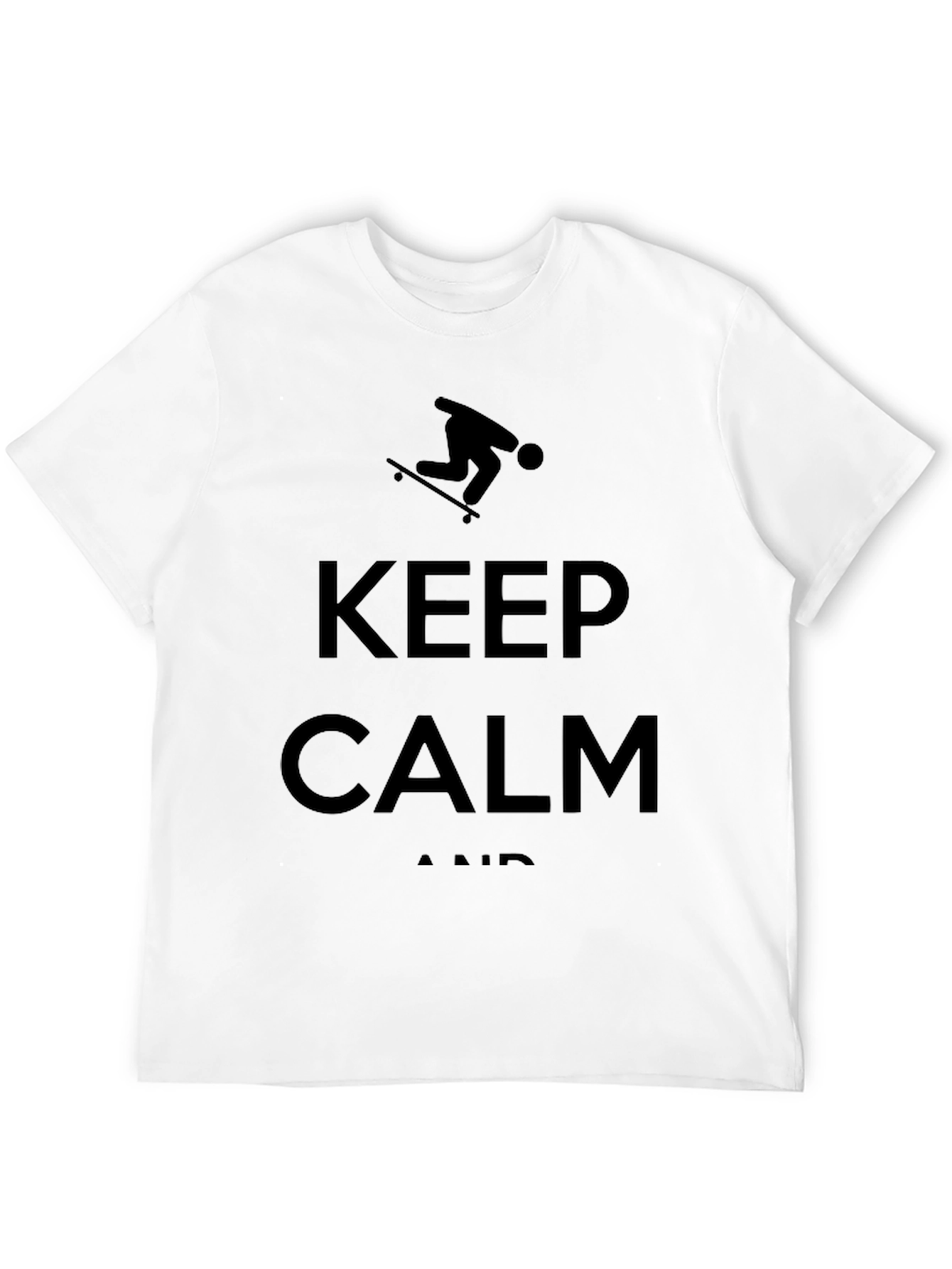 Keep Calm Skateboarder Graphic Tee - Black