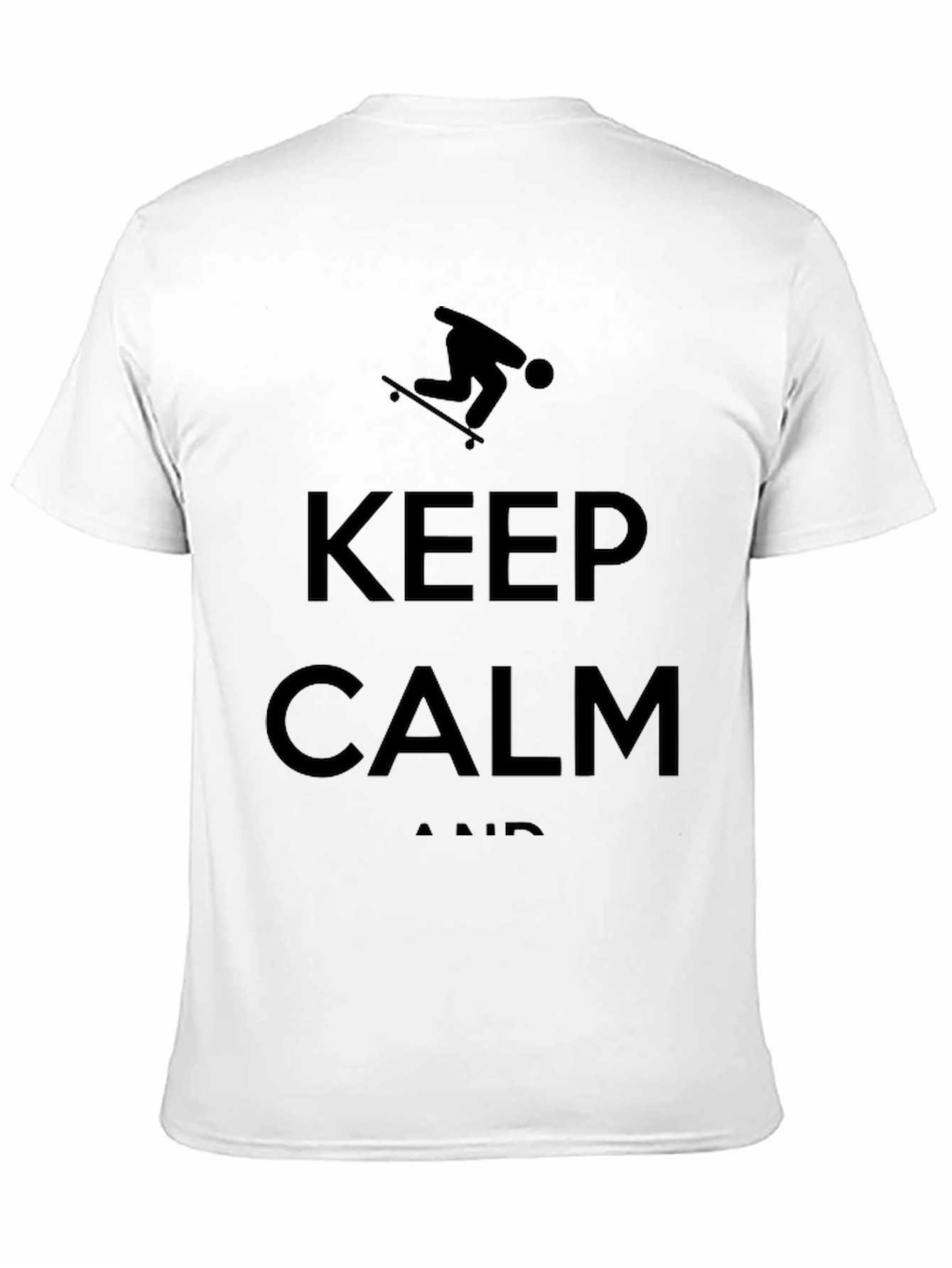 Keep Calm Skateboarder Graphic Tee - Black