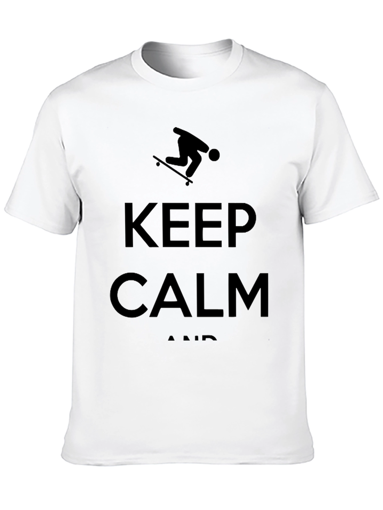 Keep Calm Skateboarder Graphic Tee - Black