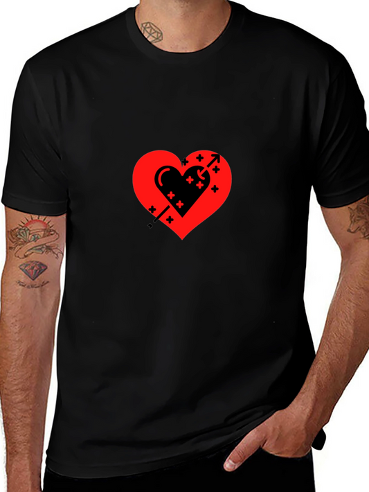 Heart & Arrow Graphic Black T-Shirt