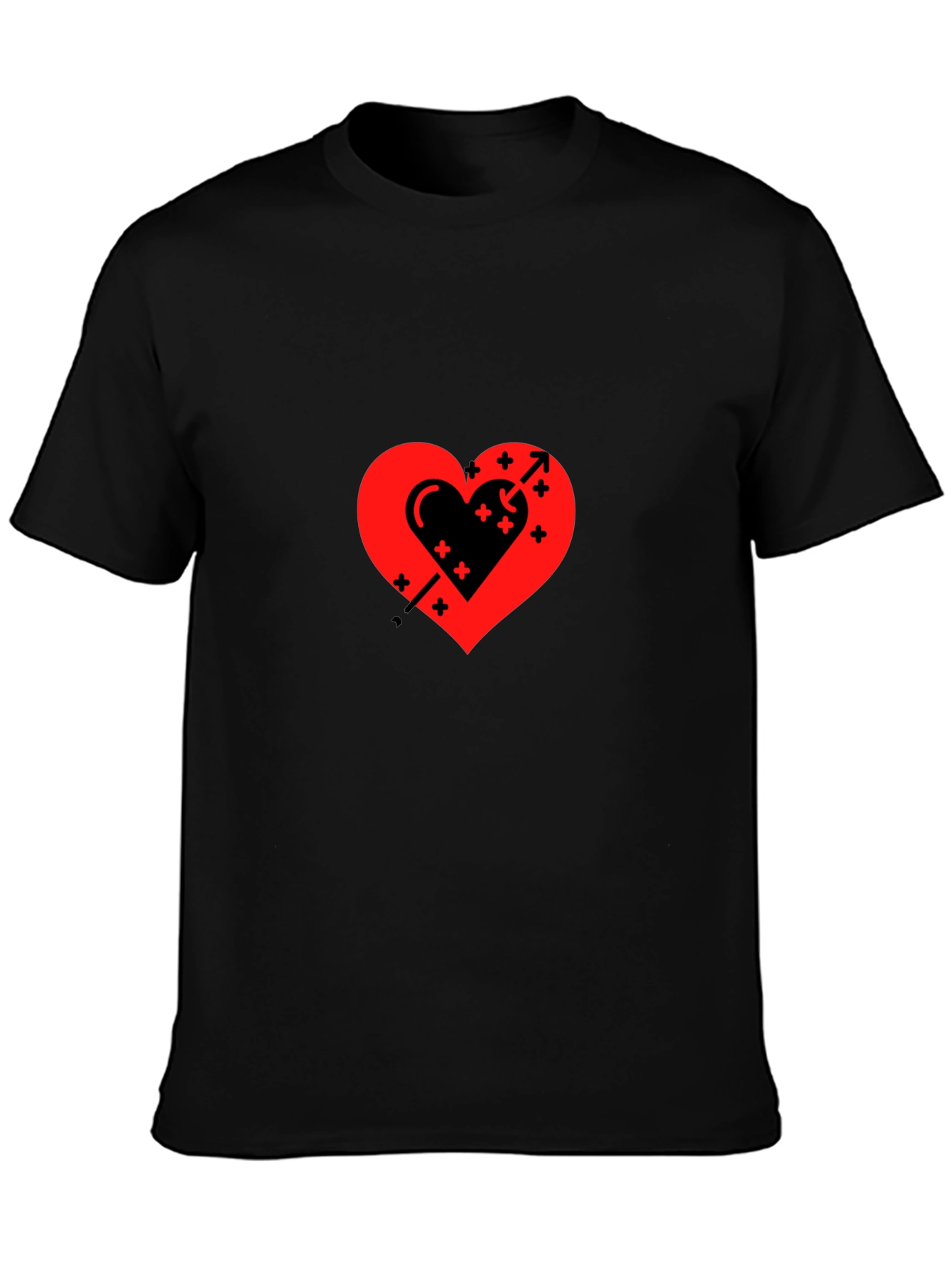 Heart & Arrow Graphic Black T-Shirt