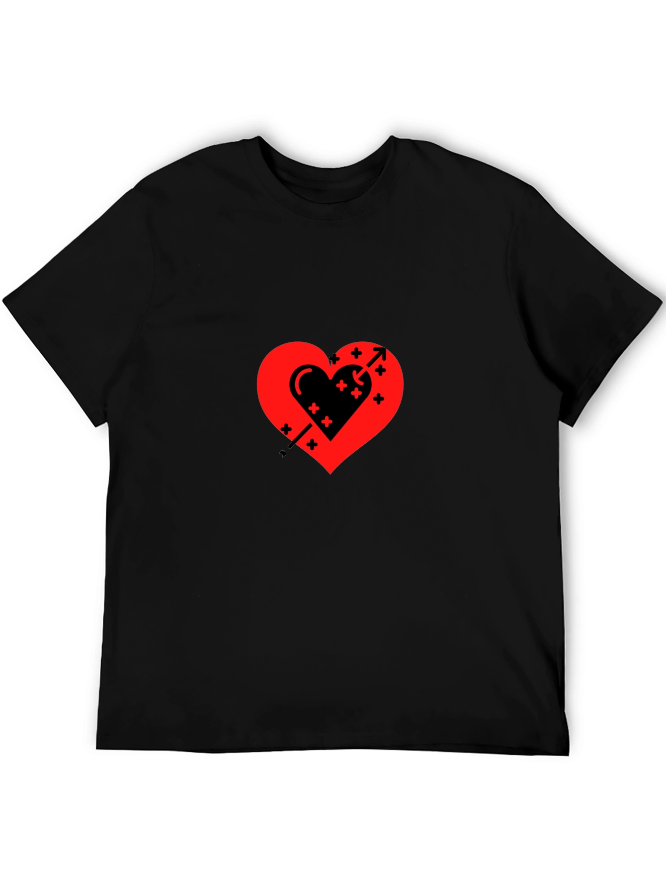 Heart & Arrow Graphic Black T-Shirt